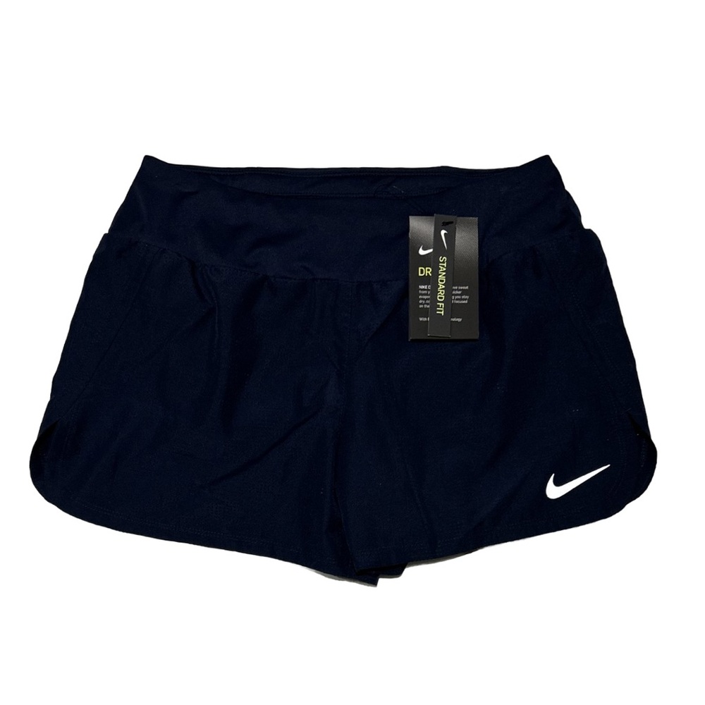 Nike DRI-FIT Women’s Standard Fit Blue Athletic Running Shorts with Drawstring